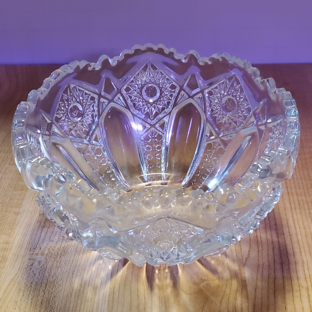 Vintage L. E. Smith Glass Daisy and Button Punch Bowl Set - Picture 8 of 11